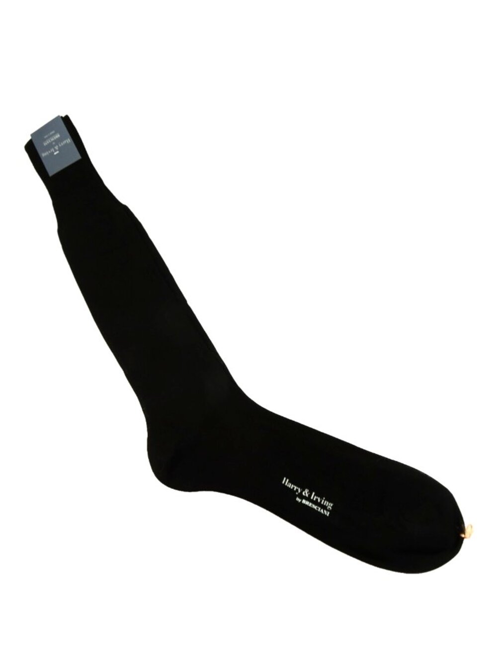 Harry & Irving by Bresciani Mens XL Dress Socks Cotton Knee High Black Italy